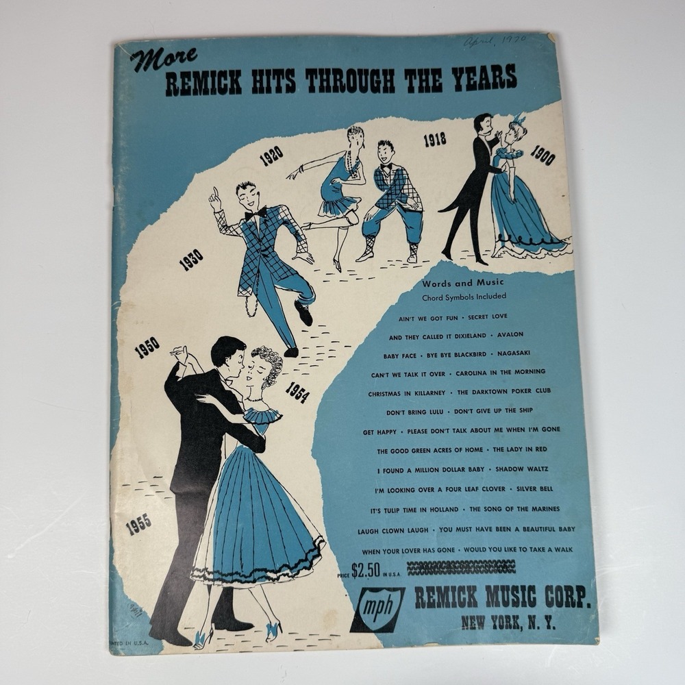 More Remick Hits Through‎ The Years Vintage Piano Music Songbook 1954 New York